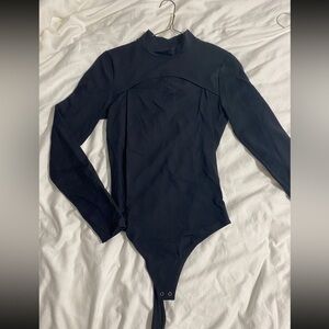 Abercrombie Black Long Sleeve Cutout Bodysuit